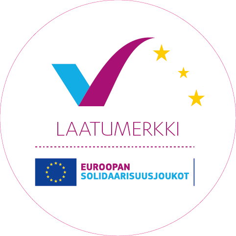 Caritaksella on Euroopan solidaarisuusjoukkojen laatumerkki.